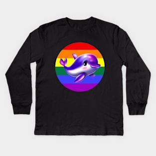 Dolphin LGBT Pride Kids Long Sleeve T-Shirt